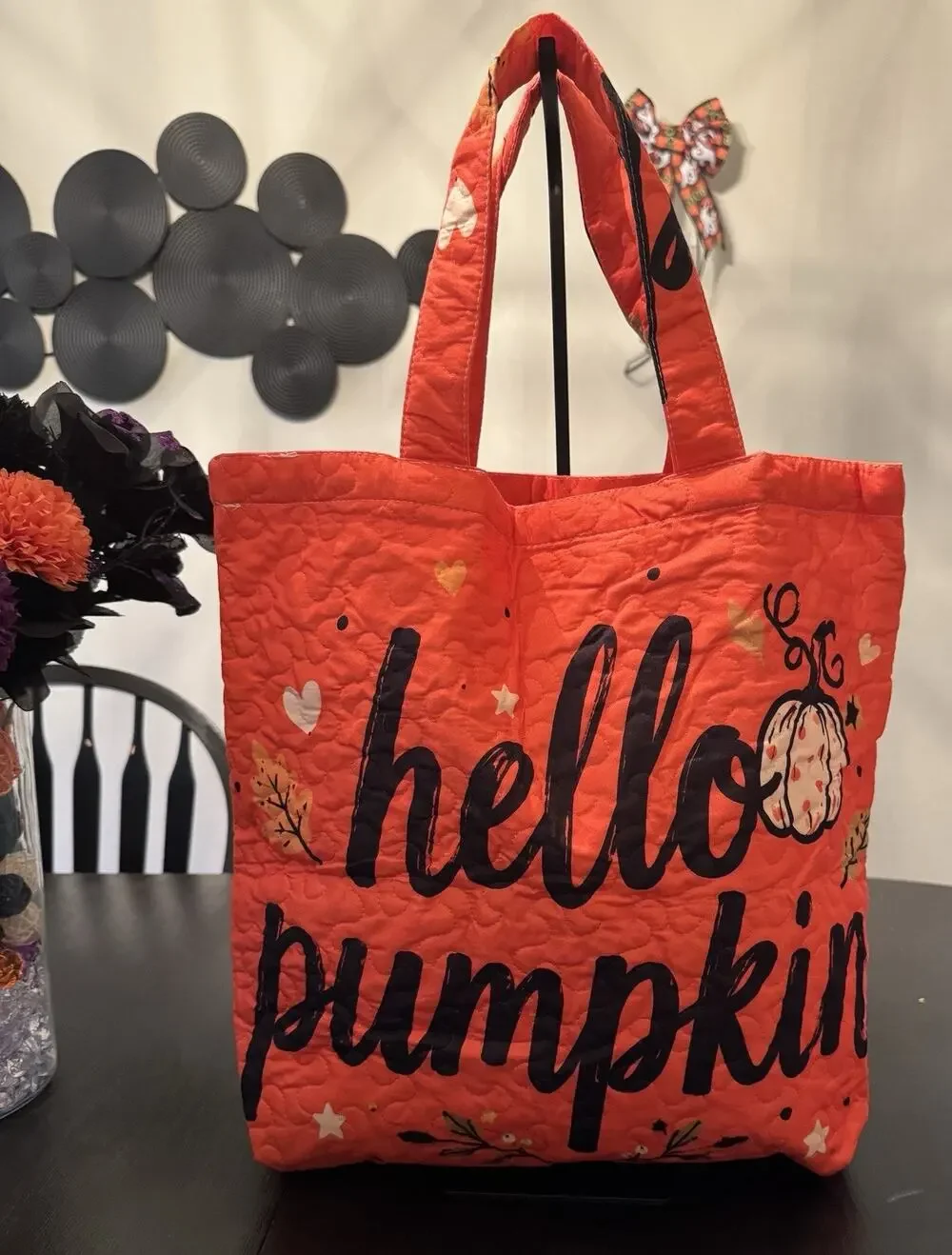 Quilted Trick-Or-Treat Tote Bag In Festive Halloween Print
